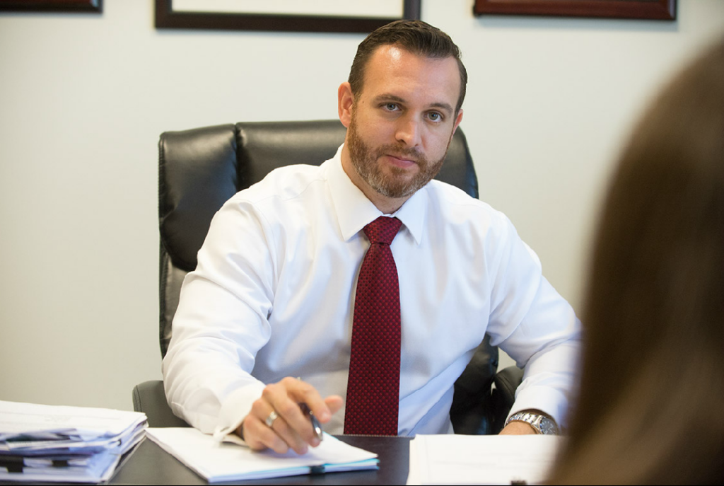 California personal injury lawyer having a consultation with a client.